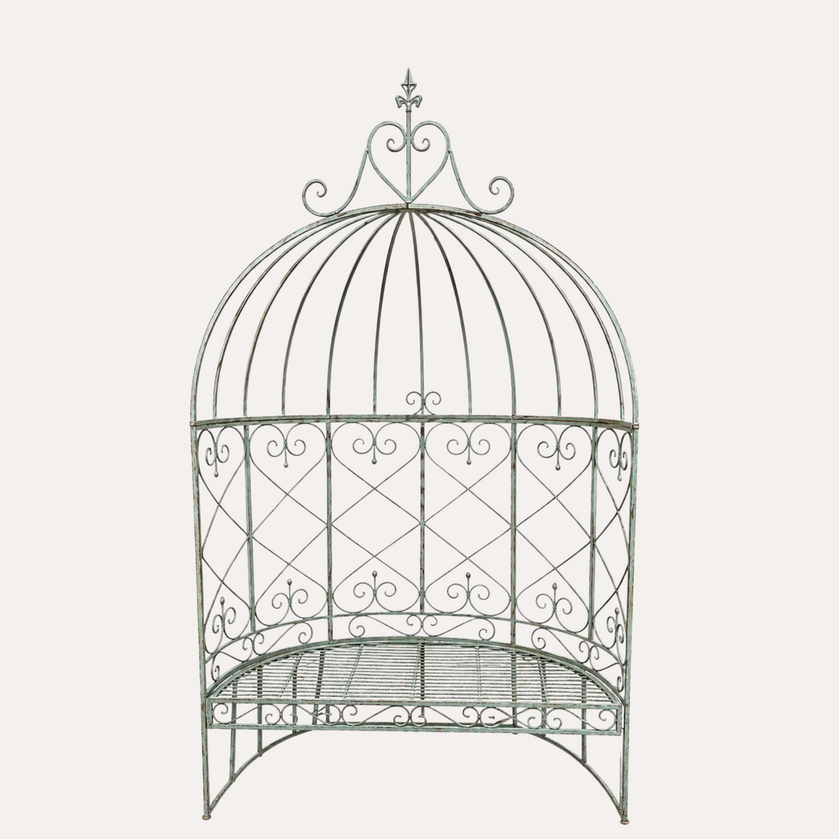 Panchina Pagoda da Giardino in Ferro Verde Inglese 120x62x210 cm