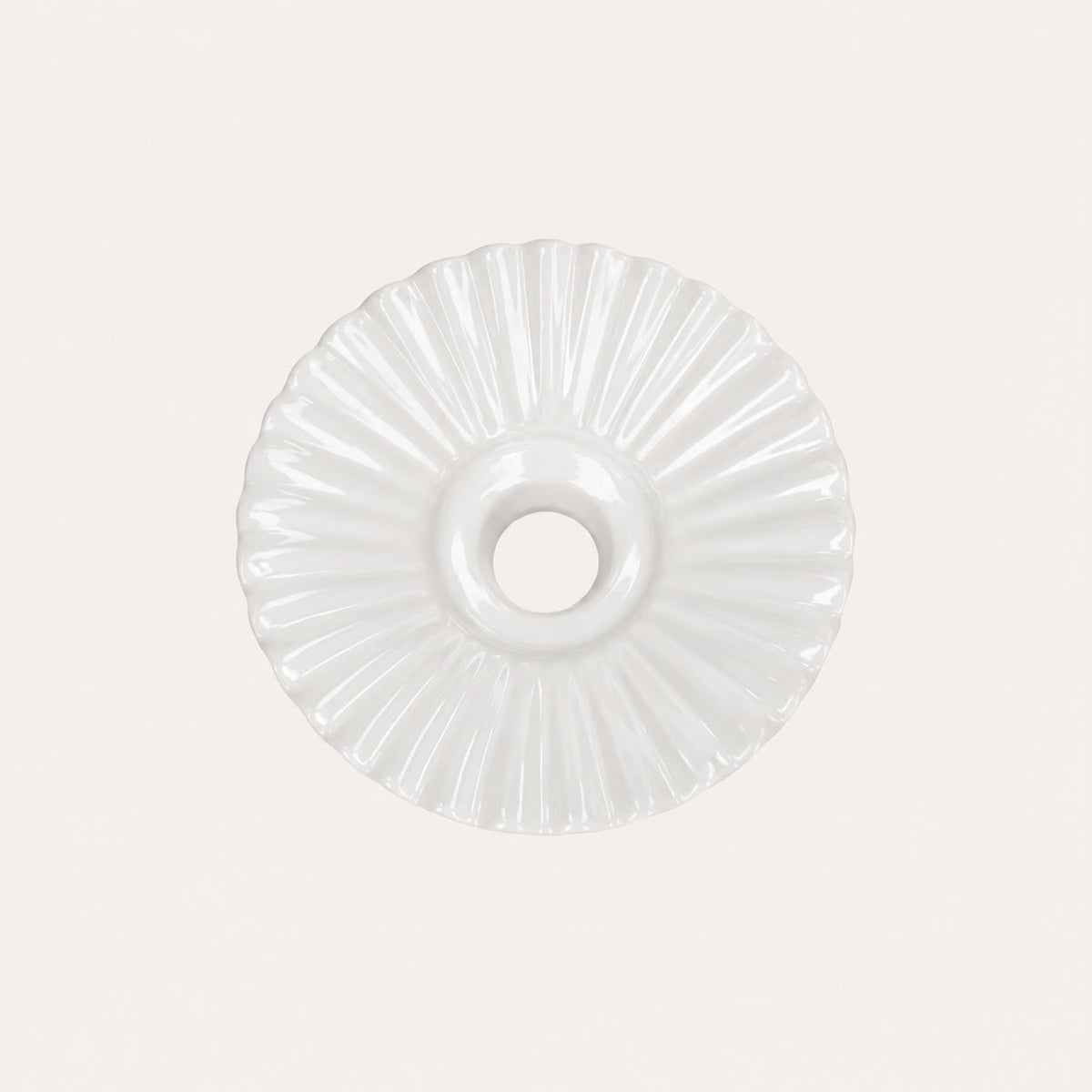 Paralume in Ceramica Bianco con Bordo Bianco Ø.20 cm - KeyHome Store