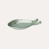 Set of 2 Fish Starter Plates in Green Glass 25x12 cm