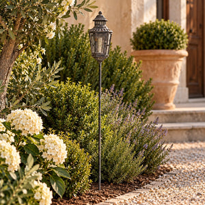 Piantone con Lanterna in Ferro Grigio H.126 cm - KeyHome Store