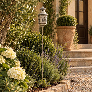 Lanterna con Piantone in Ferro Grigio H.127 cm - KeyHome Store