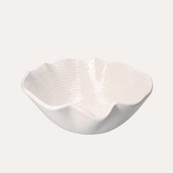 Vasca a guscio di conchiglia in ceramica bianca H10 Ø30 cm
