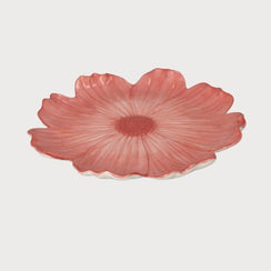 Set 4 Piattino Rosa in Ceramica con Petali Decorativi