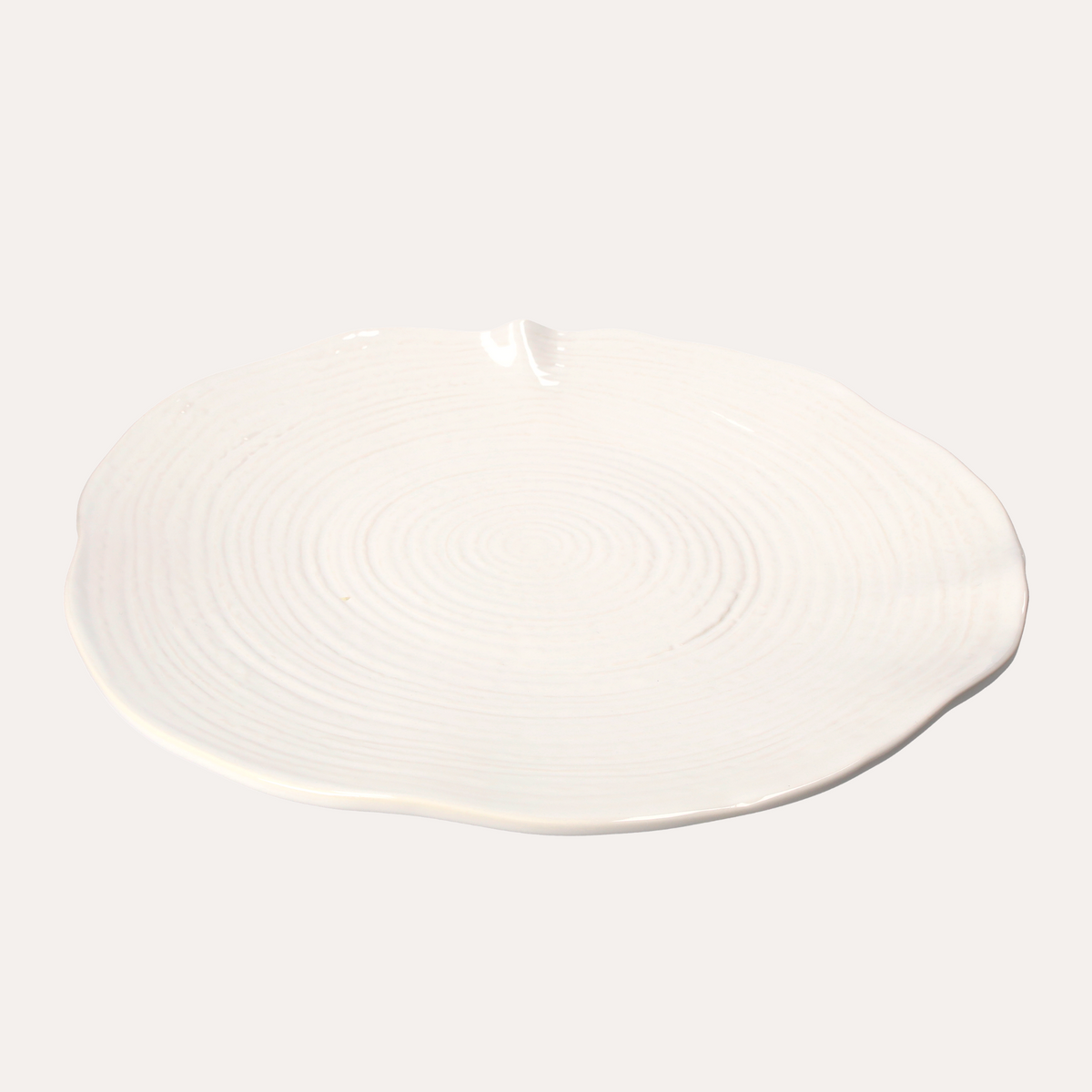 Piatto grande da portata in ceramica bianca 41 cm H4