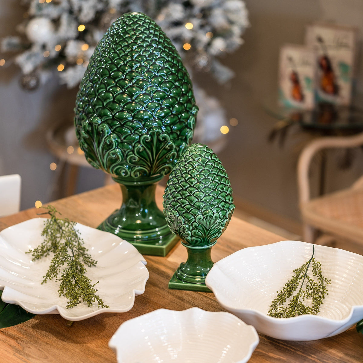 Pigna in Ceramica Verde H.35 cm - KeyHome Store