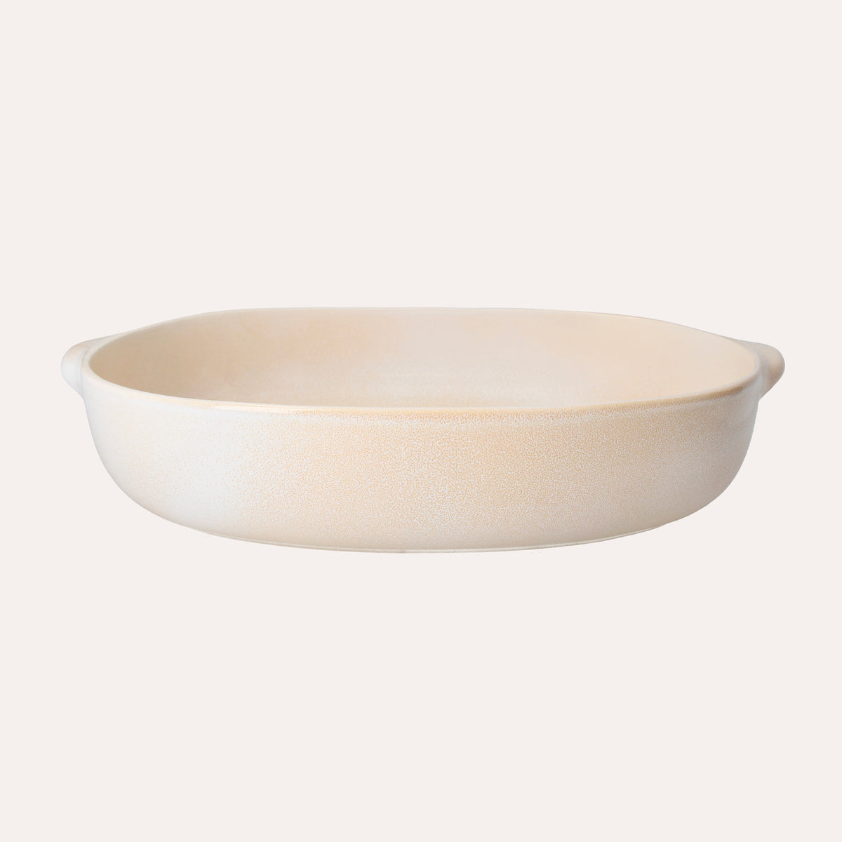 Fuente para horno ovalada de cerámica color marfil, 44 cm