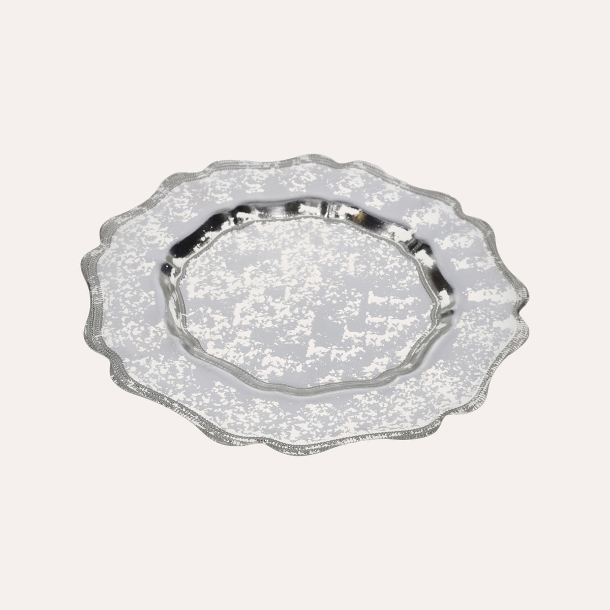 Juego de 6 manteles individuales de cristal plateado Ø 33,5 cm