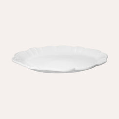 Bandeja grande de cerámica blanca para servir 48x37 cm