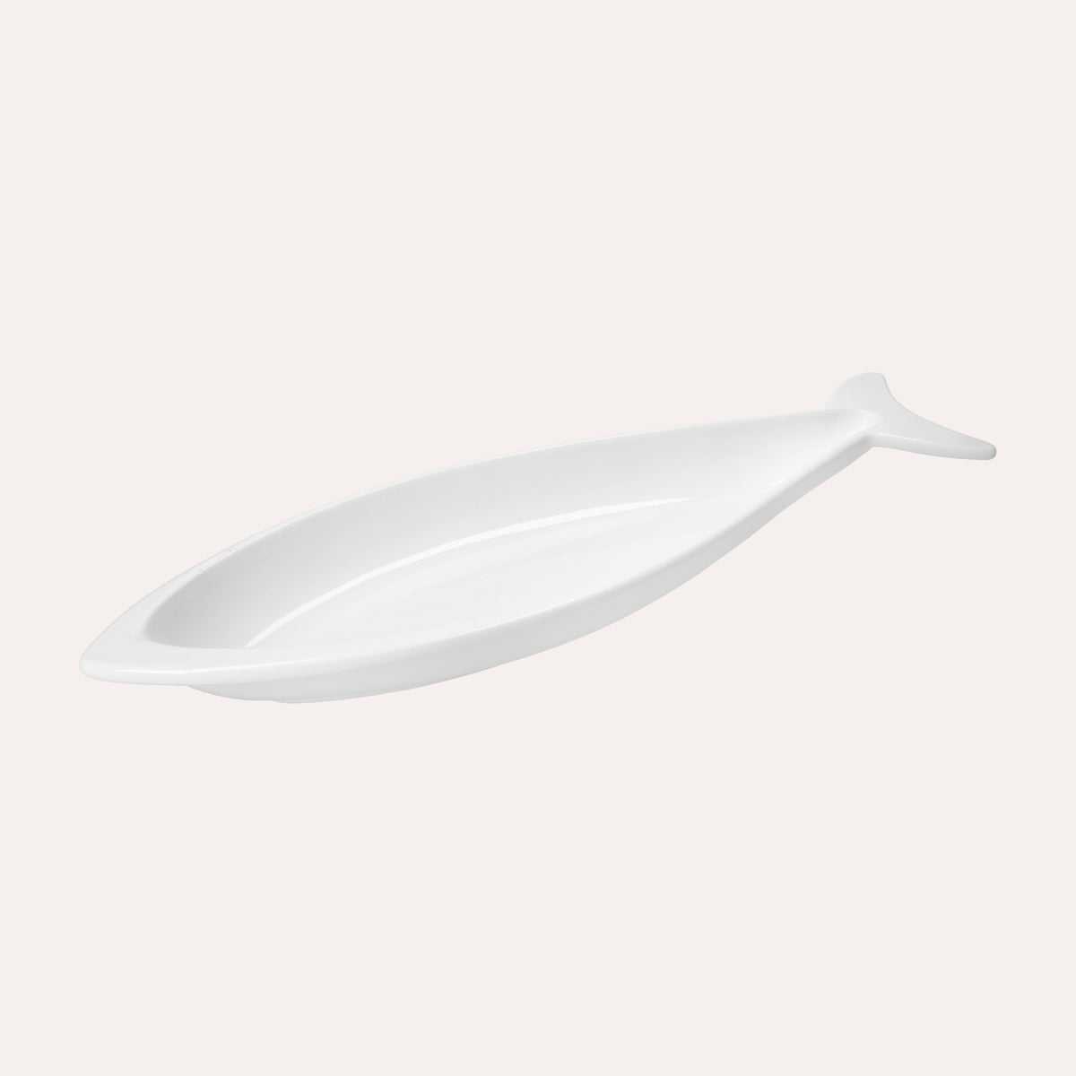 Funda grande de cerámica blanca con forma de pez