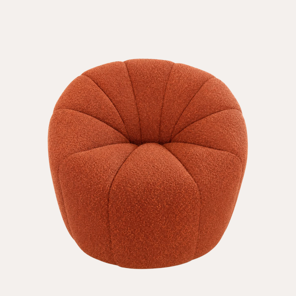 Poltrona in Tessuto Bouclé Arancione 83x70x44 cm