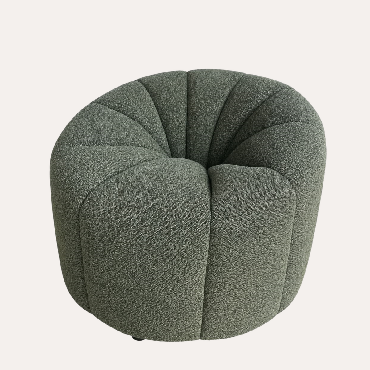 Poltrona in Tessuto Bouclé Verde 83x70x44 cm