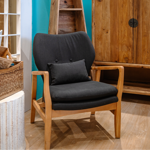 Poltrona Nordica in Tessuto Nero 82x67 cm - KeyHome Store