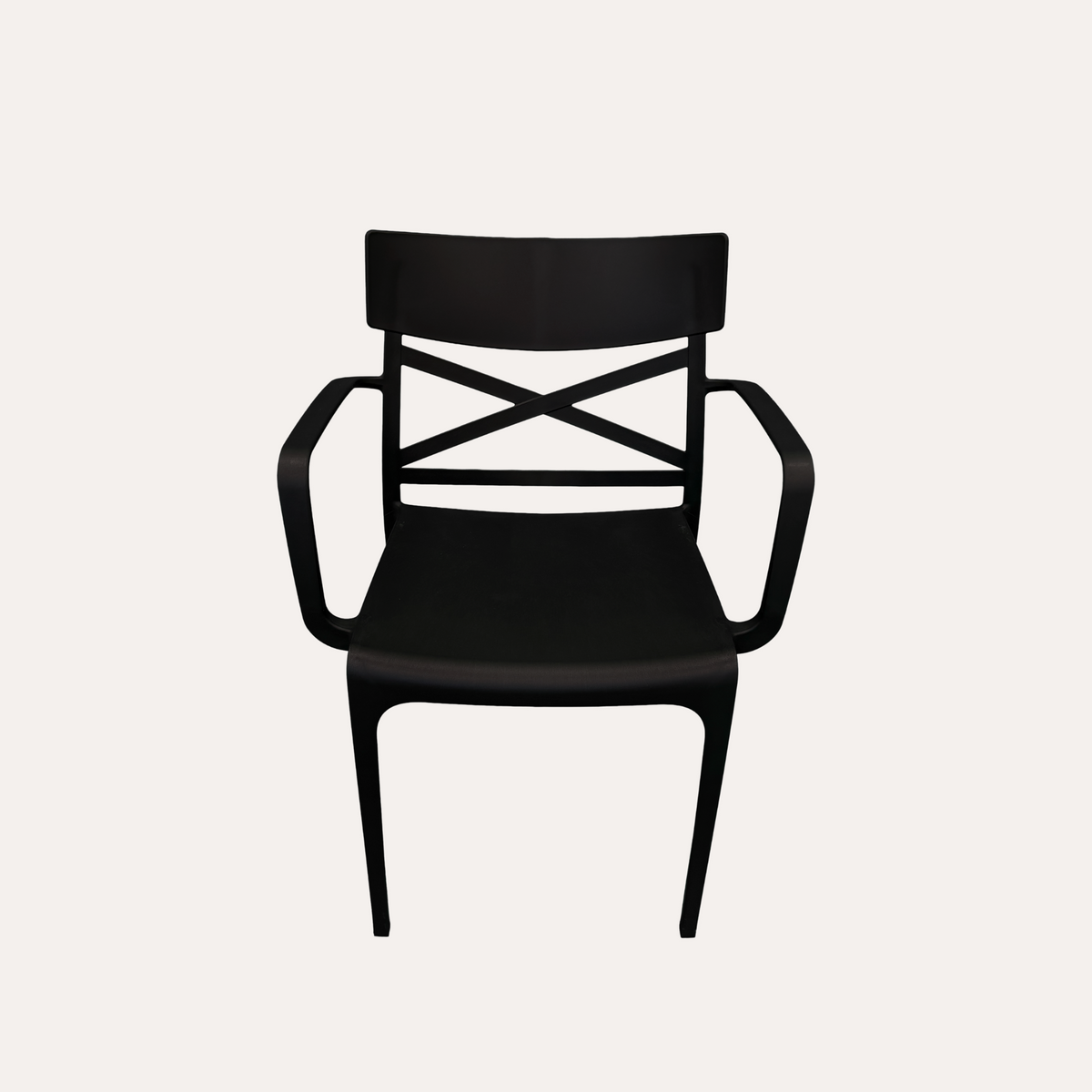 Poltroncina con Braccioli  in Polipropilene Nero Opaco 56x60x82 cm