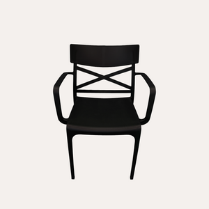 Poltroncina con Braccioli  in Polipropilene Nero Opaco 56x60x82 cm