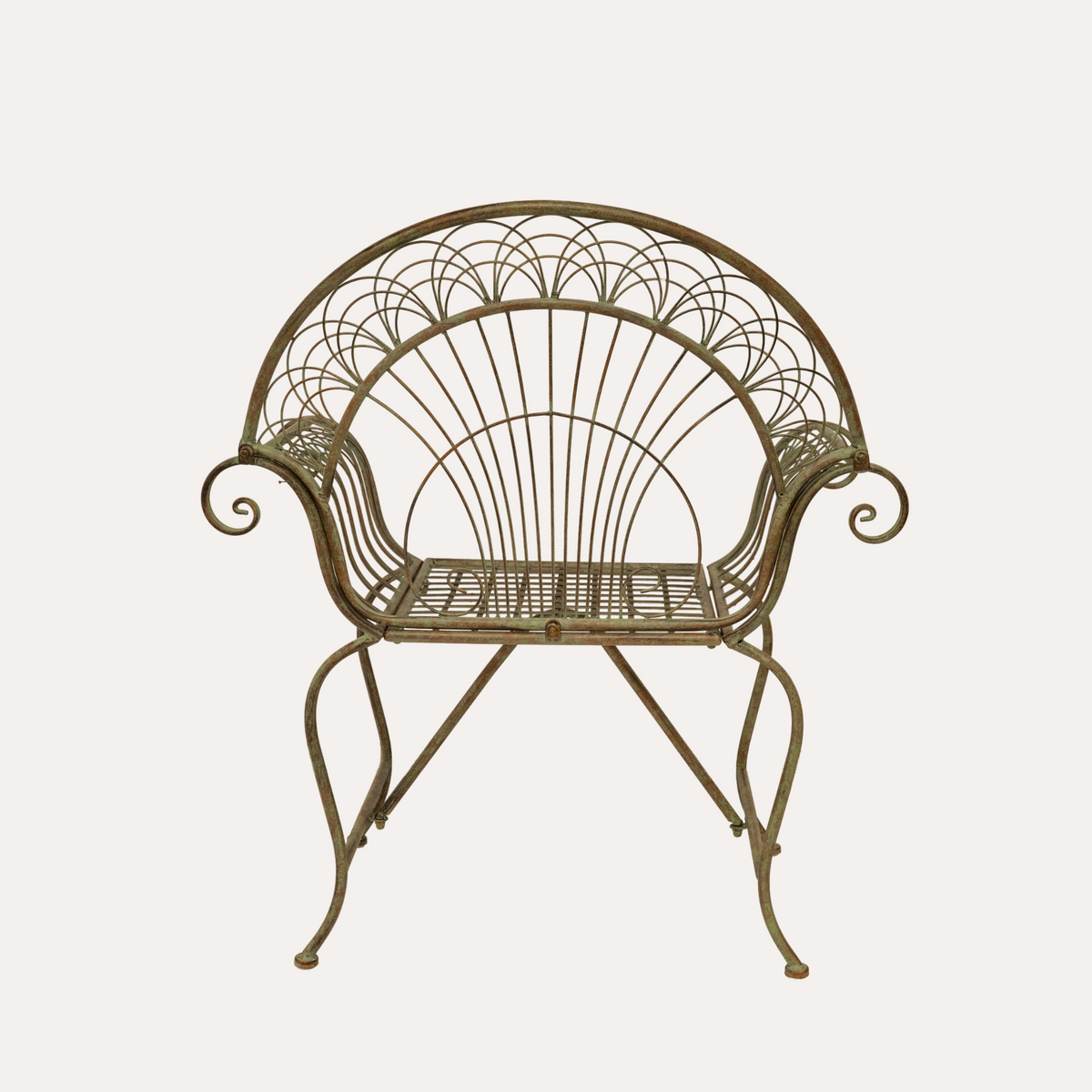 Poltroncina 1 Posto in Ferro Verde H. 76x53x27 cm