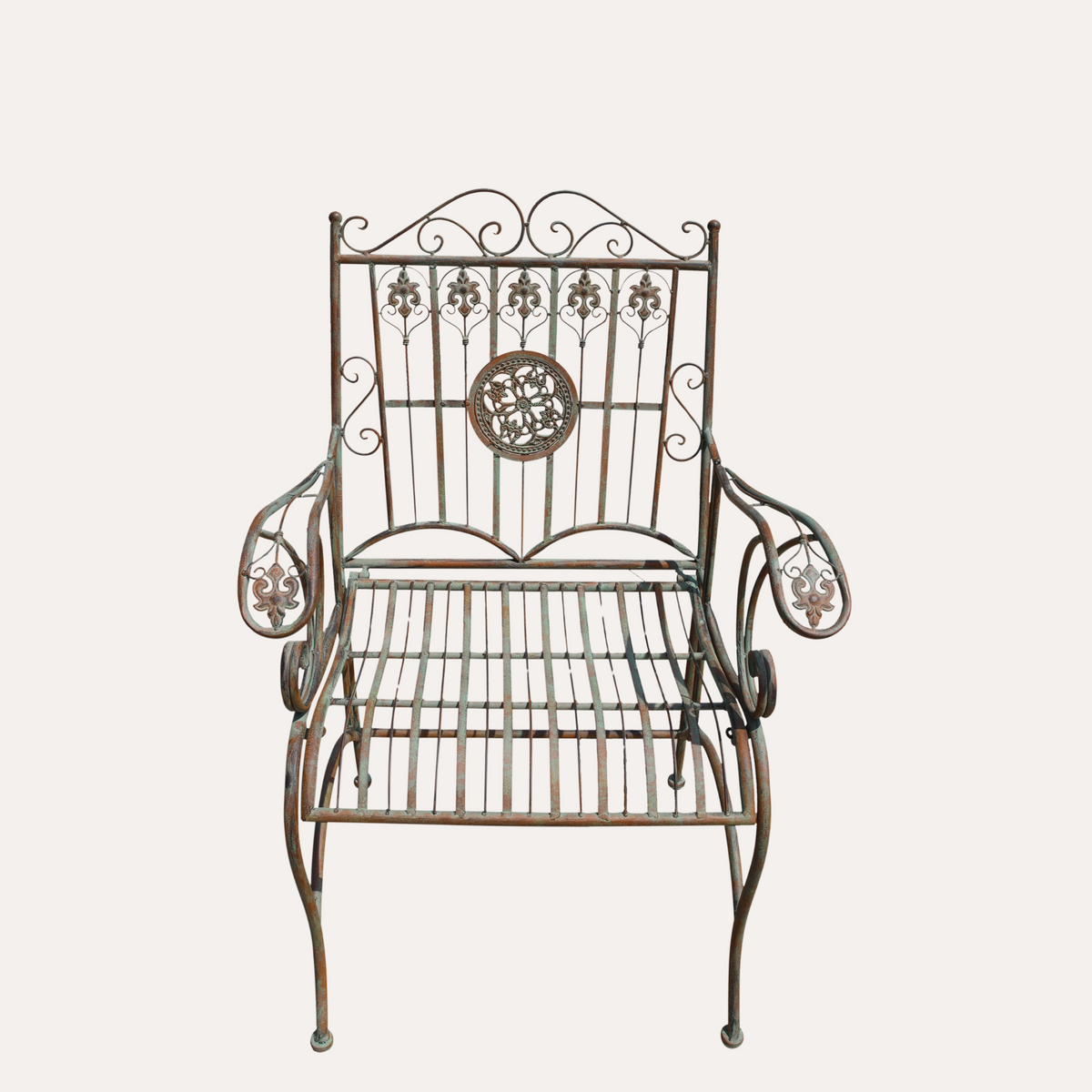 Poltroncina in Ferro Verde H. 100 cm