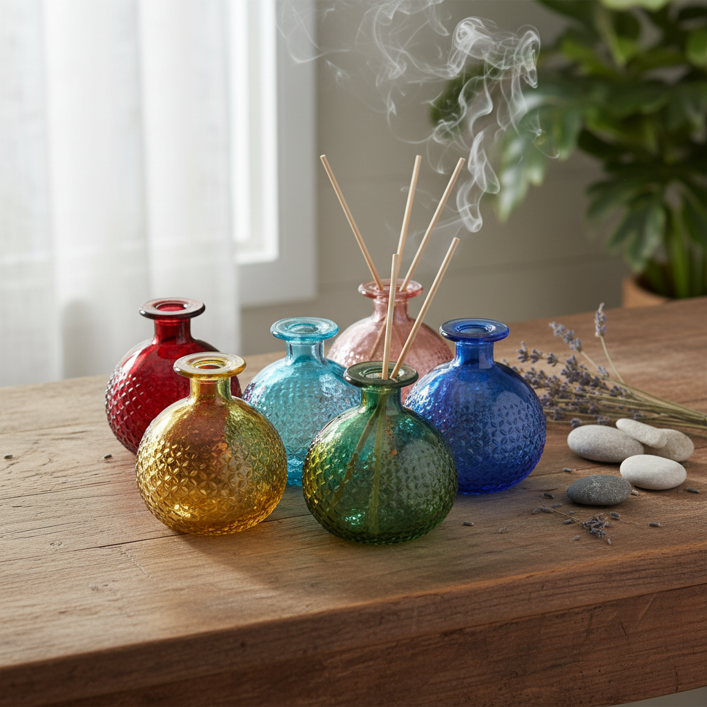 Set of 6 Mini Recycled Glass Flasks
