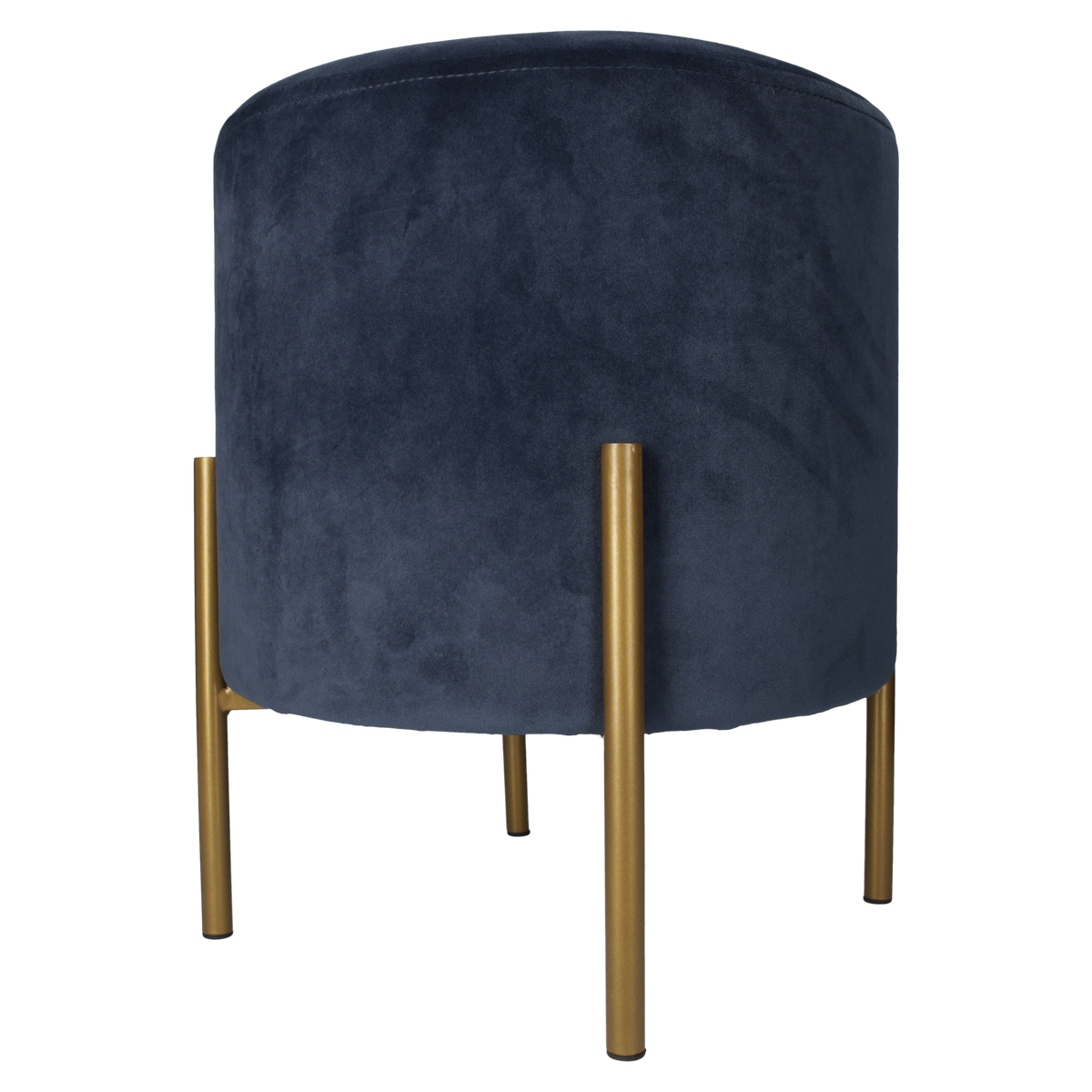 Pouf Rotondo Blu in Velluto