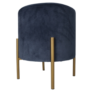 Pouf Rotondo Blu in Velluto