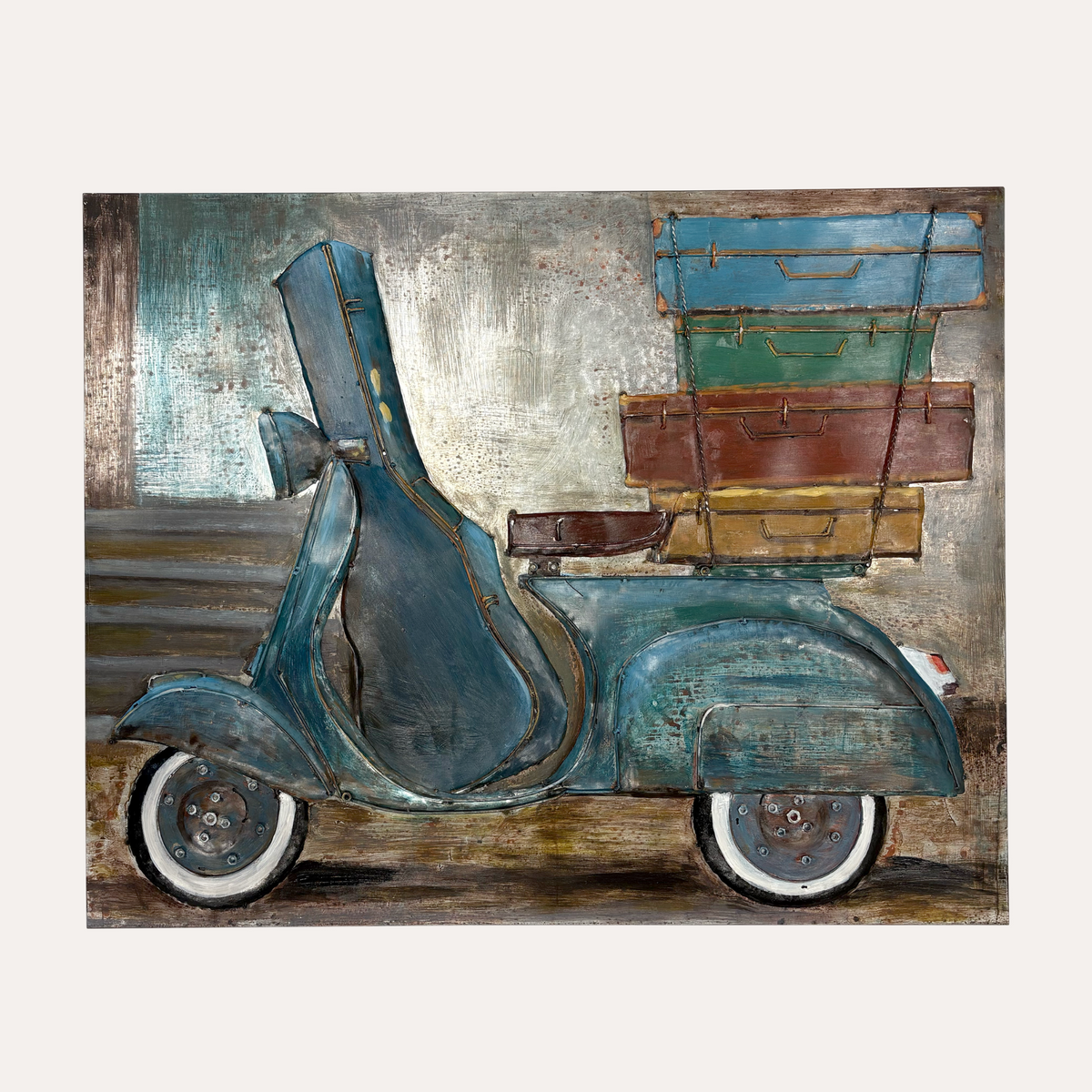 Quadro Decorativo in Ferro Scooter Vintage