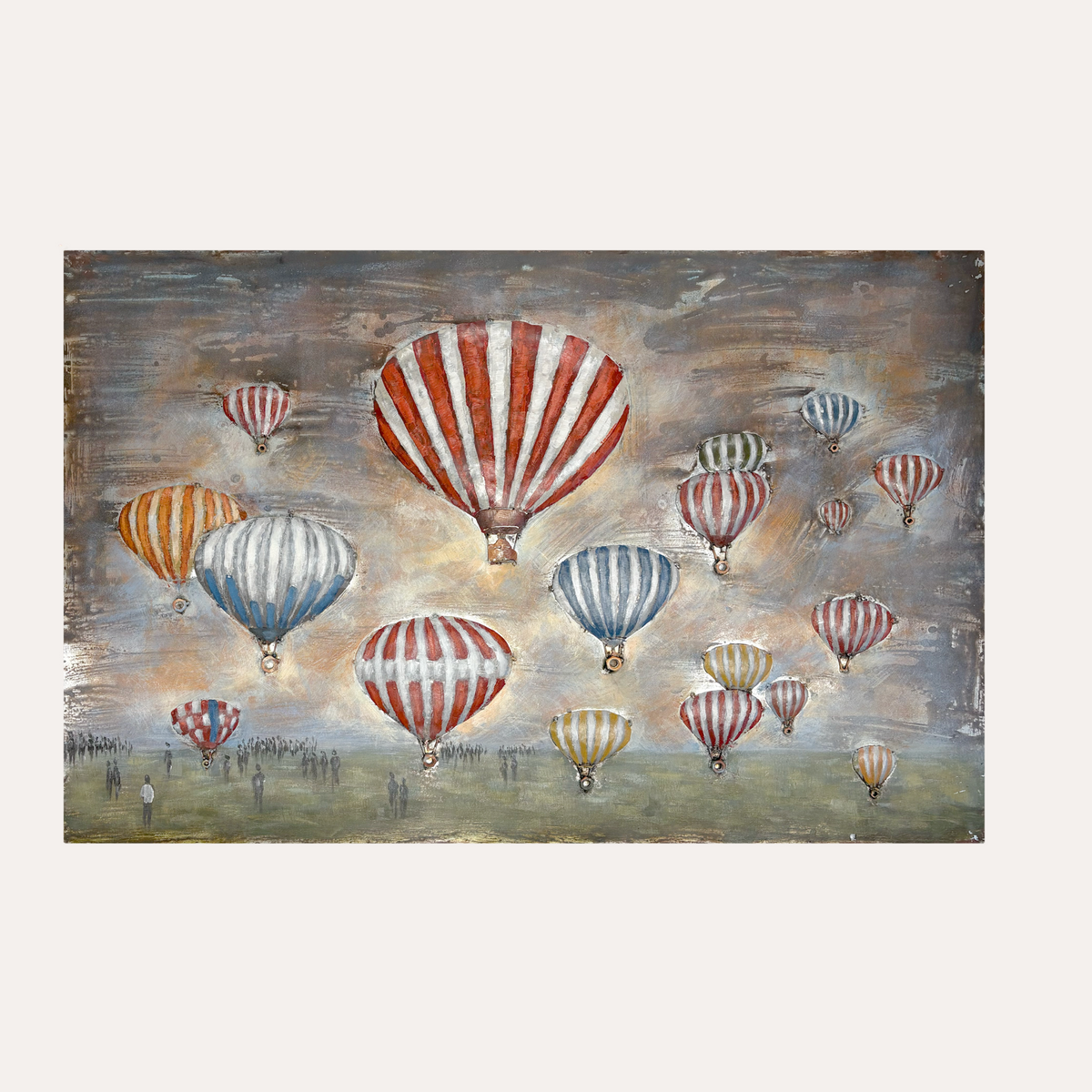 Quadro in Metallo Mongolfiere 120x80x8 cm