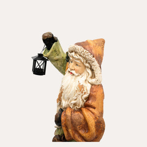 Babbo Natale con Slitta in Resina Verde H.85x47x35 cm - KeyHome Store