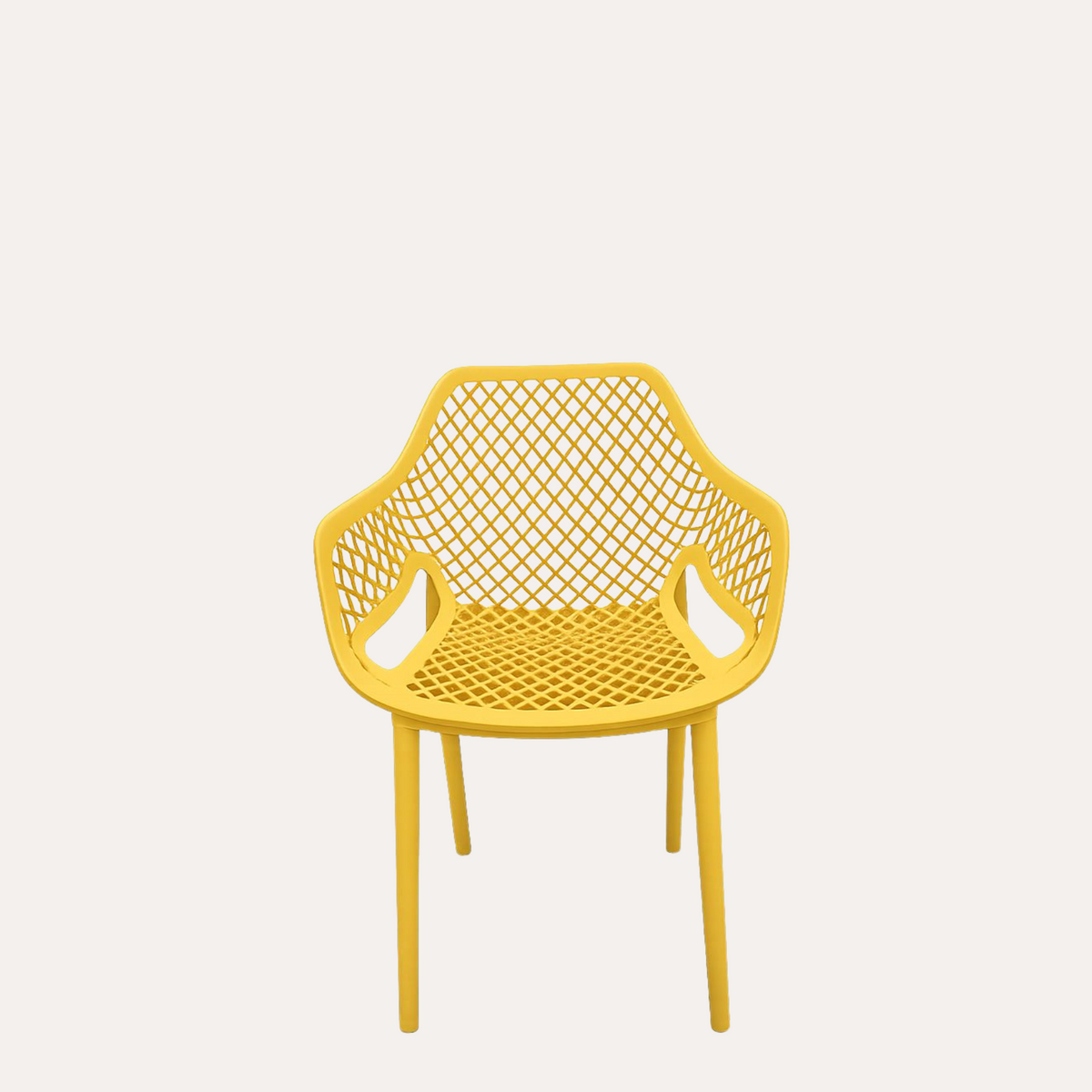 Poltrona Traforata in Polipropilene Giallo Opaco 56x60x82 cm