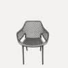 Poltrona Traforata in Polipropilene Grigio Opaco 56x60x82 cm