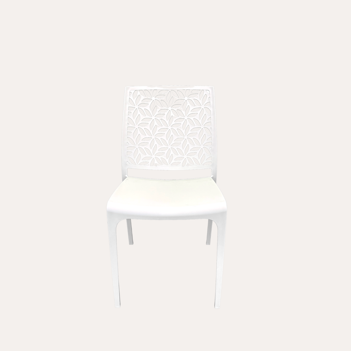 Sedia Traforata in Polipropilene Bianco Opaco 42x42x80 cm
