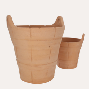 Juego de 2 cestas de terracota Al. 19/27 cm