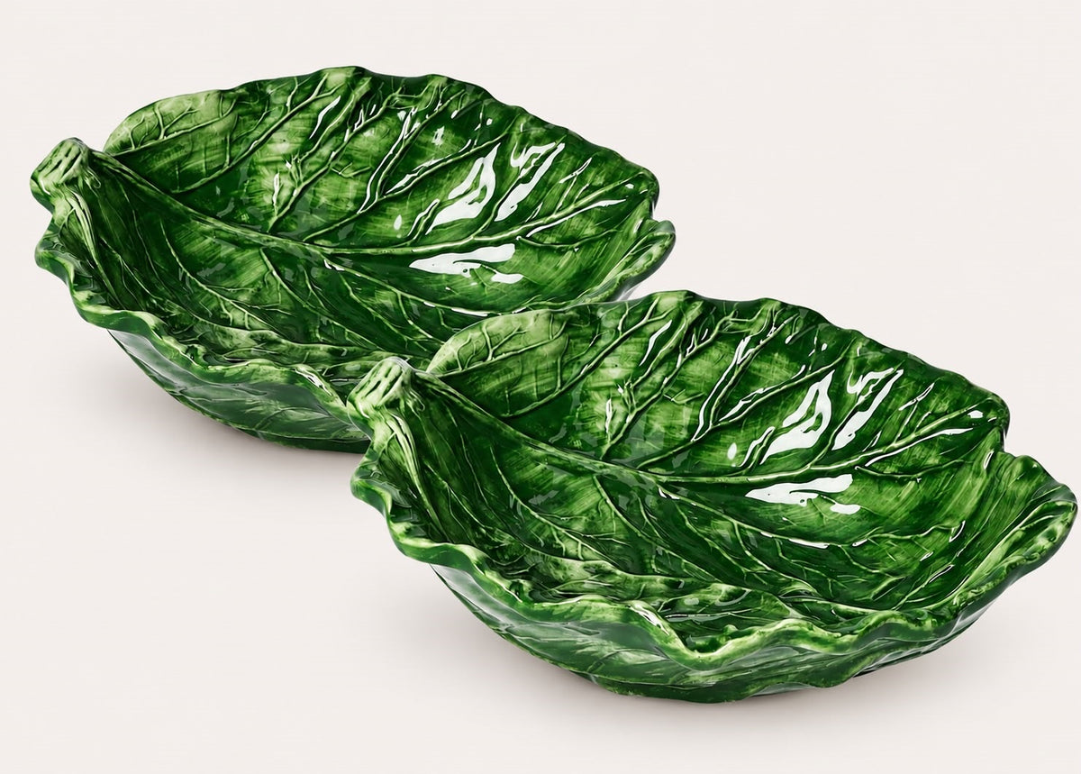 Set 2 Ciotole Verza in Ceramica Verde Smeraldo Ø.22 cm - KeyHome Store