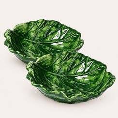 Set 2 Ciotole Verza in Ceramica Verde Smeraldo Ø.22 cm - KeyHome Store