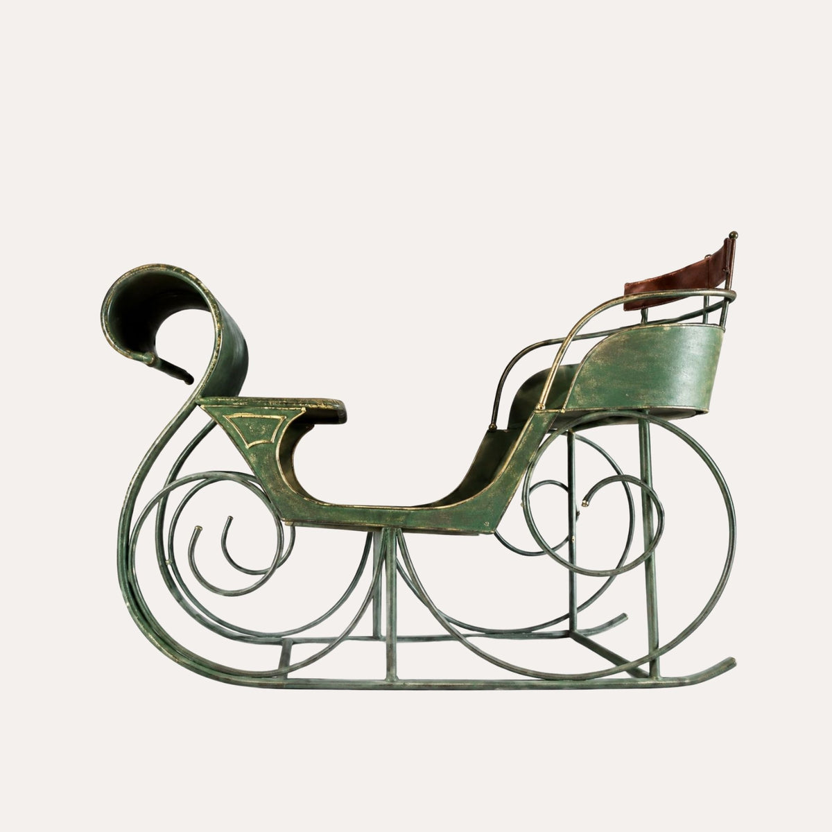 Slitta Natalizia in Ferro Verde 185x120x80 cm