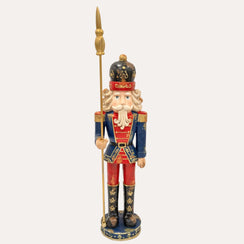 Scultura Schiaccianoci Soldatino con Alabarda in Resina H.130 cm