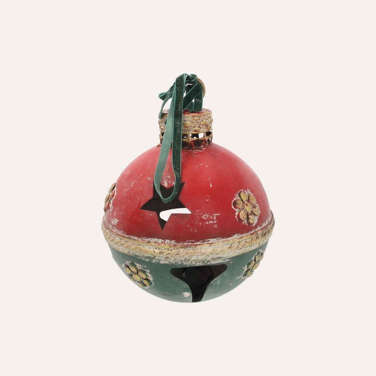 Christmas Rattle in Red and Green Tin H.28x20 cm