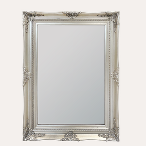 Silver Wooden Wall Mirror 120x90 cm
