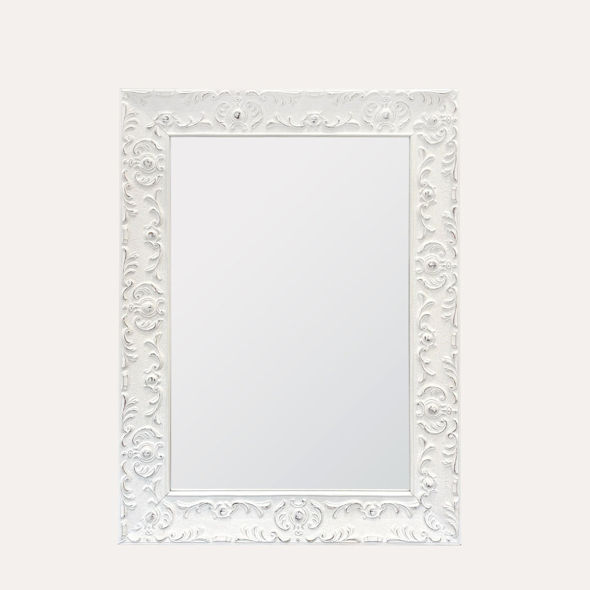 Specchio in Legno Anticato Bianco 120x90 cm - KeyHome Store