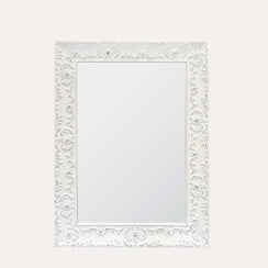 Specchio in Legno Anticato Bianco 120x90 cm - KeyHome Store
