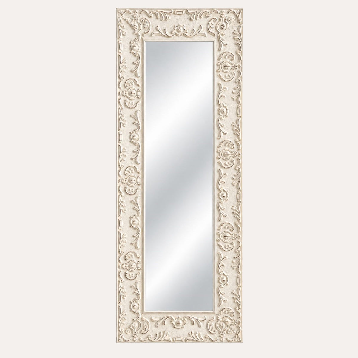 Specchio da Parete Bianco in Legno 60x150 cm