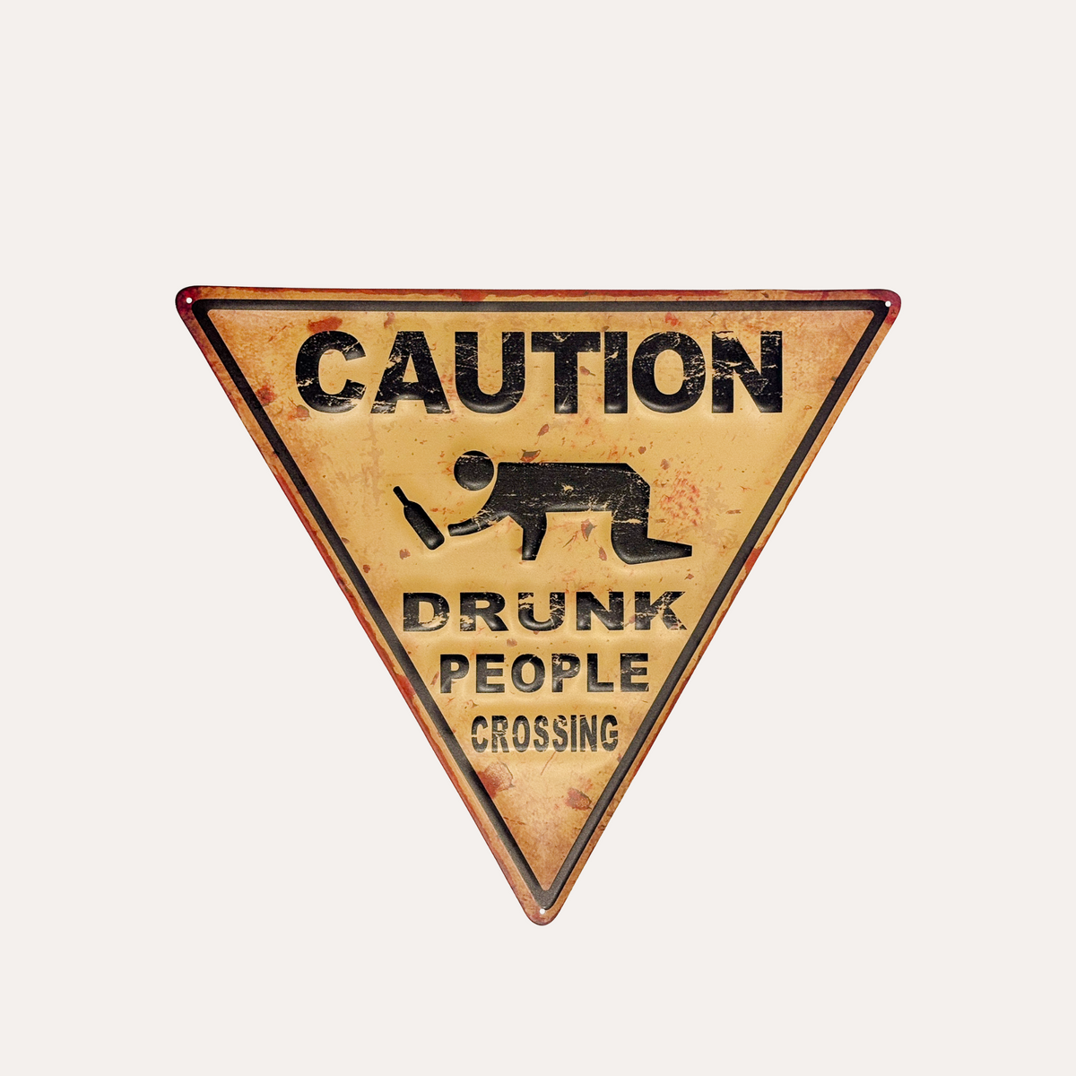 Table triangulaire « Attention » en tôle 35x40 cm