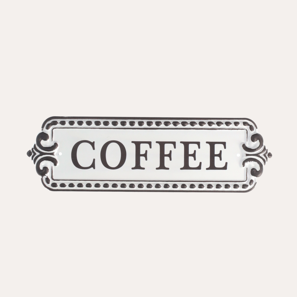 Decorative table "Coffee" in tin H10x32 cm