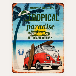 “Tropical” Decorative Tin Table 40x30 cm