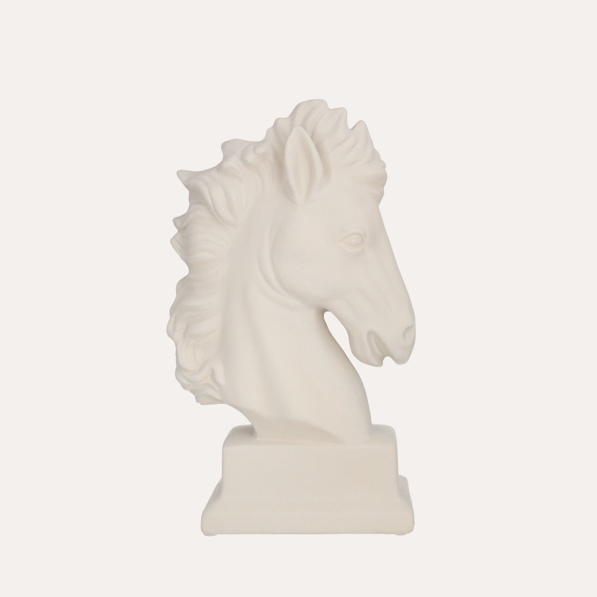 Testa di Cavallo Grande in Ceramica Bianca H.50x26x14 cm