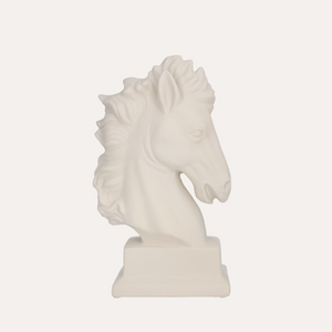 Testa di Cavallo Grande in Ceramica Bianca H.50x26x14 cm