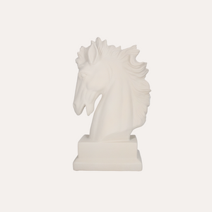 Testa di Cavallo Media in Ceramica Bianca H.40x22x11 cm
