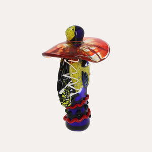 Scultura con Cappello in Vetro Pieno Multicolore H.33 cm - KeyHome Store
