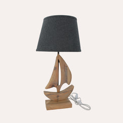 Lampe Navette de Style Baroque en Bois