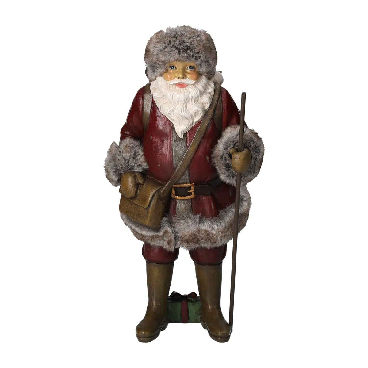 Figurine en résine du Père Noël avec sac de cadeaux