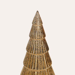 Arbre LED en verre doré pour centres de table de Noël