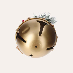 Boule de Noël en métal doré avec hochet festif